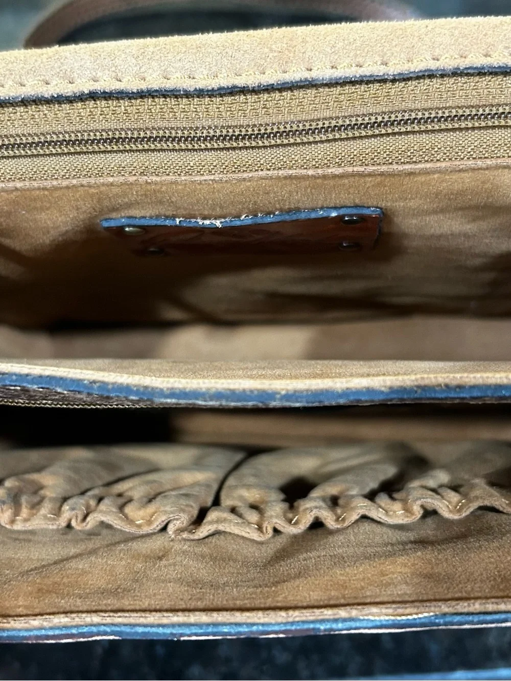 Patricia Nash Burnished Gold Tooled Leather Lanza Crossbody Bag